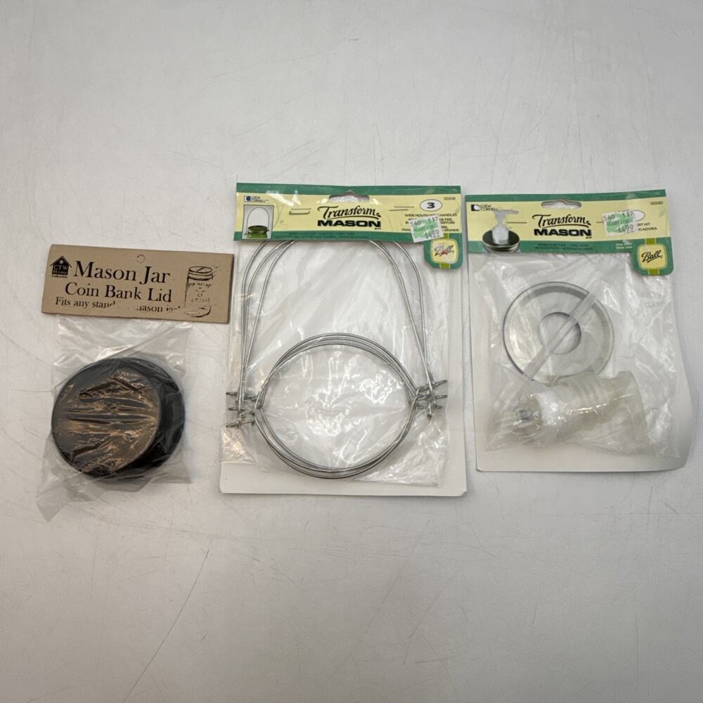 Loew-Cornell Ball Transform Mason Jar Wire Handles, Pump Kit & Bank Lid